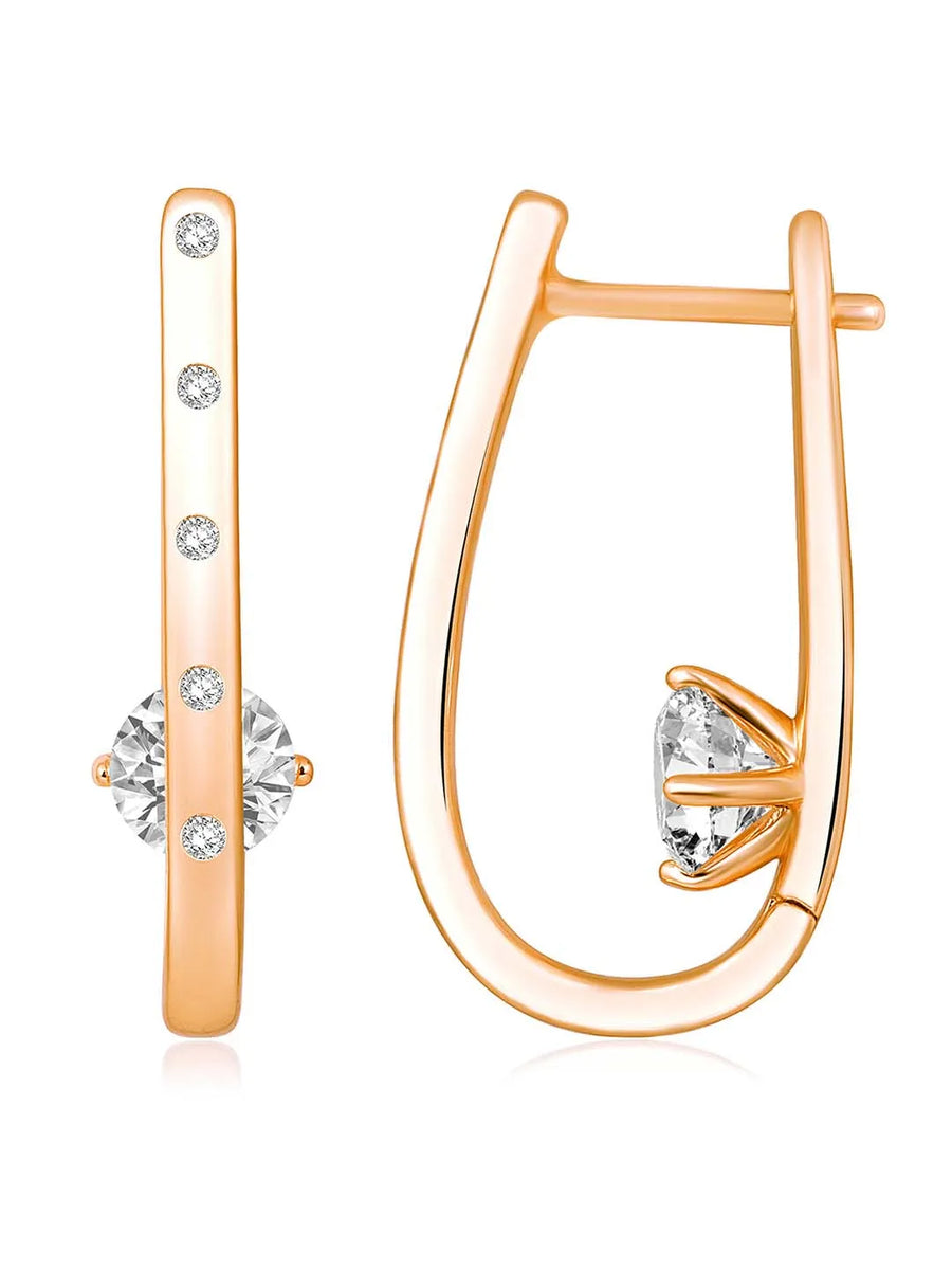 CZ Semi-Hoop Earrings by Peora – Elegant Fashion Jewellery

