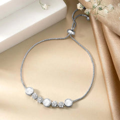 Silver Sparkling CZ Mother of Pearl Bracelet