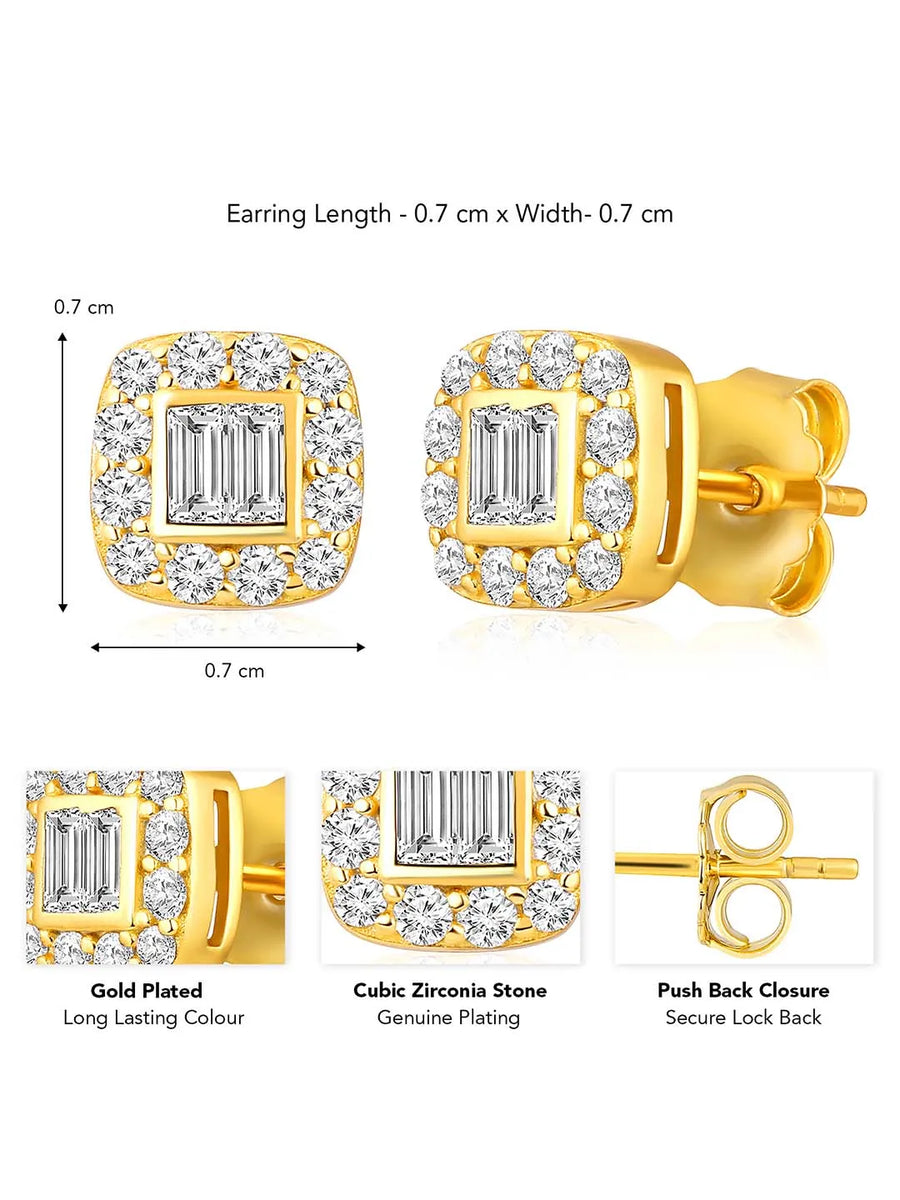 Refined CZ Classic Stud Earrings