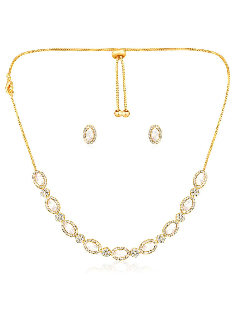 CZ Stones Necklace Set – Elegant Fashion Jewellery by Peora

