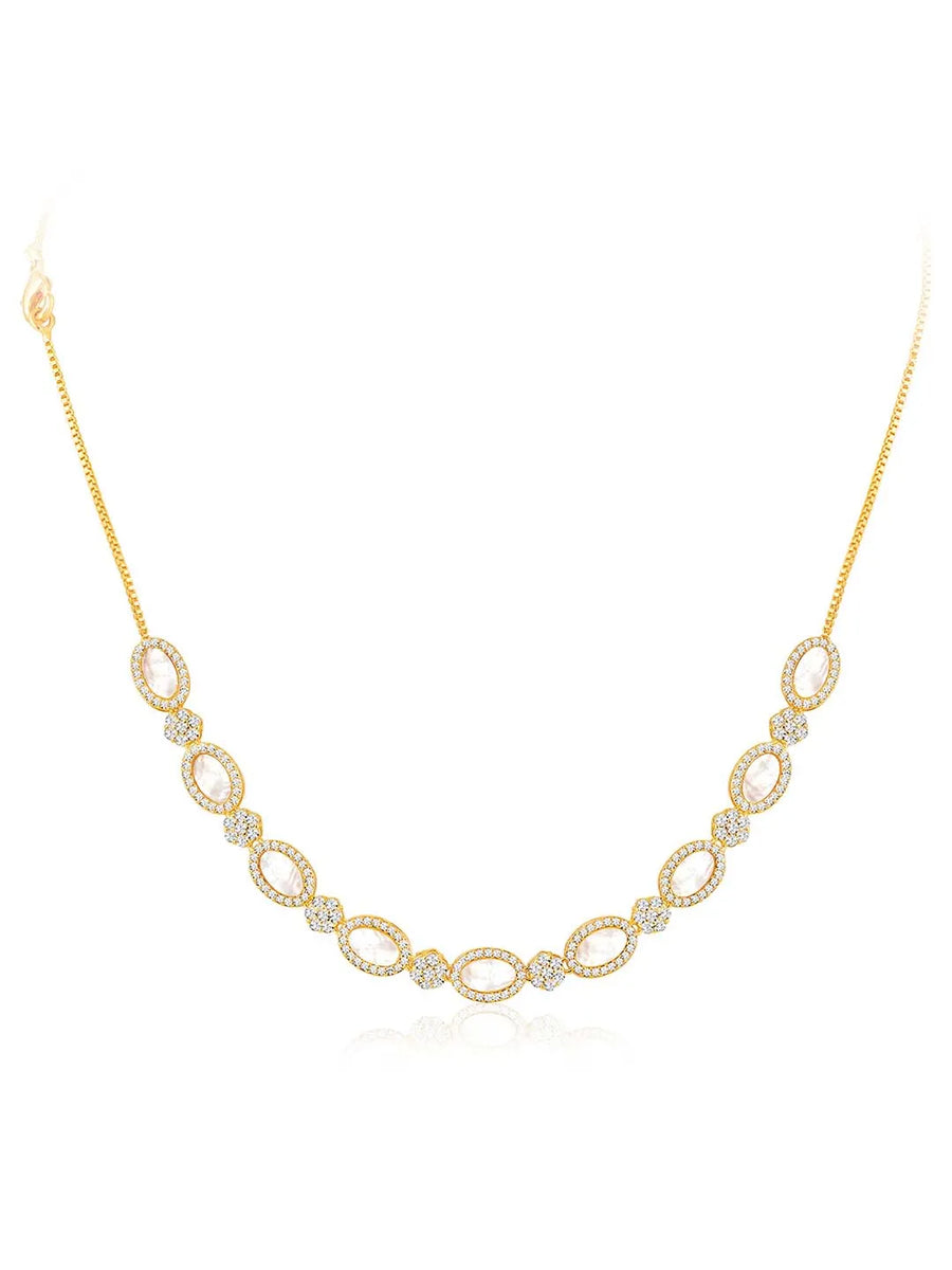 CZ Stones Necklace Set – Elegant Fashion Jewellery by Peora

