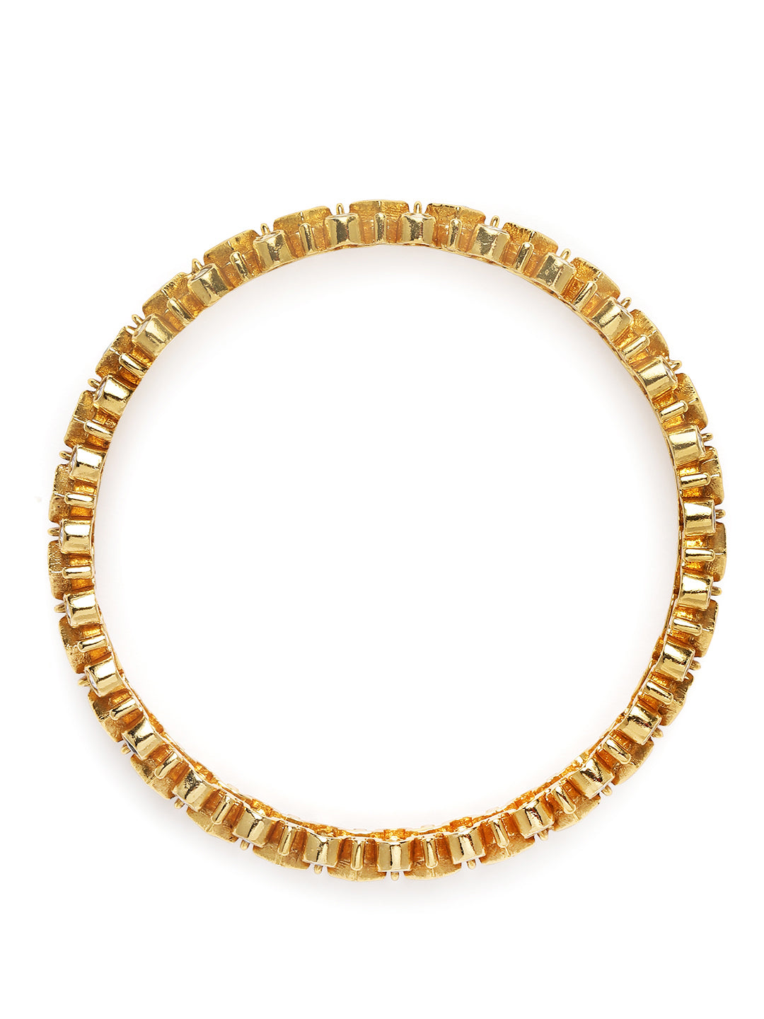 Twin Charm Bangles with Engraving in Green featuring Faux Kundan bangle set 
