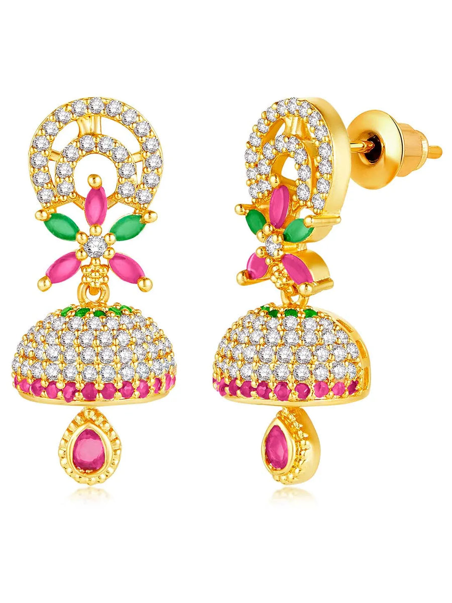 Glamorous Charm Jhumki Earrings by Peora | Elegant Indian Jewellery

