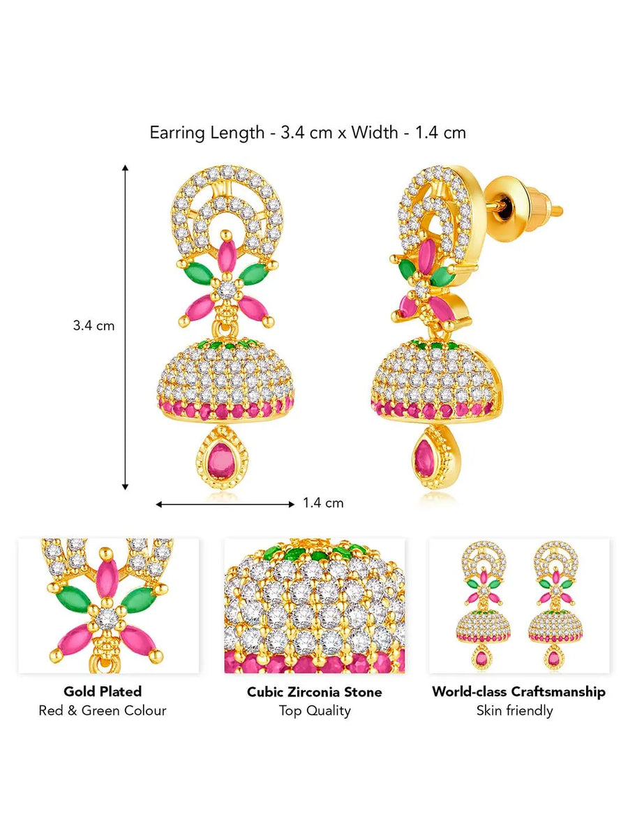 Glamorous Charm Jhumki Earrings by Peora | Elegant Indian Jewellery

