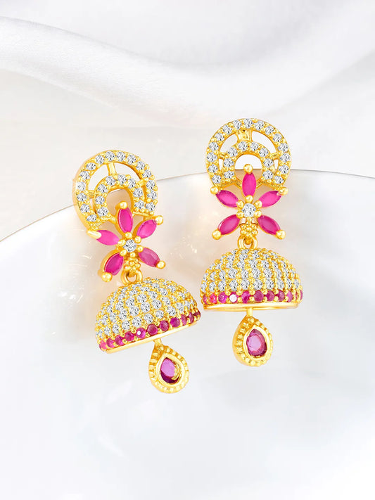 Glamorous Charm Jhumki Earrings by Peora | Elegant Indian Jewellery

