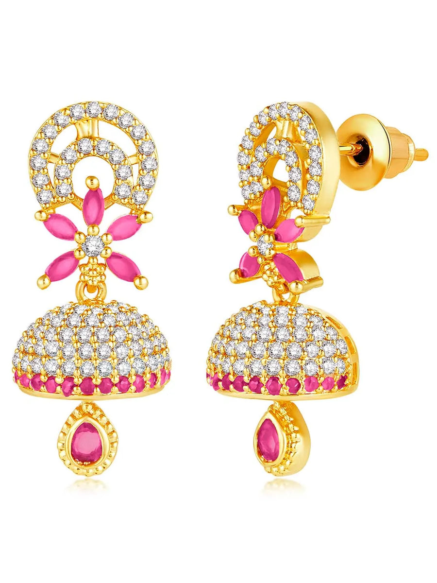 Glamorous Charm Jhumki Earrings by Peora | Elegant Indian Jewellery

