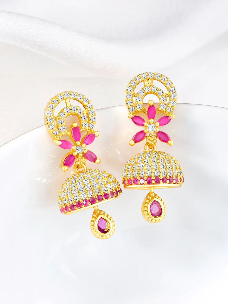 Glamorous Charm Jhumki Earrings by Peora | Elegant Indian Jewellery

