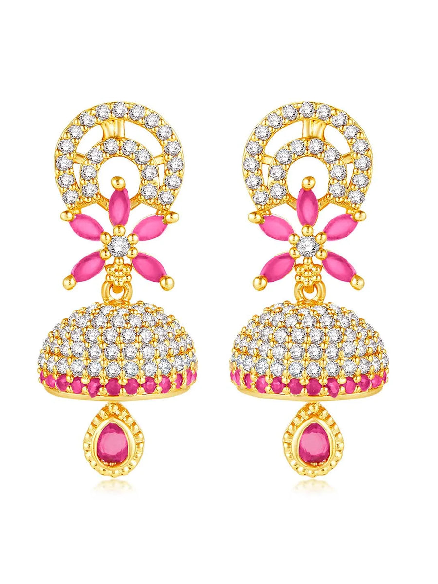 Glamorous Charm Jhumki Earrings by Peora | Elegant Indian Jewellery

