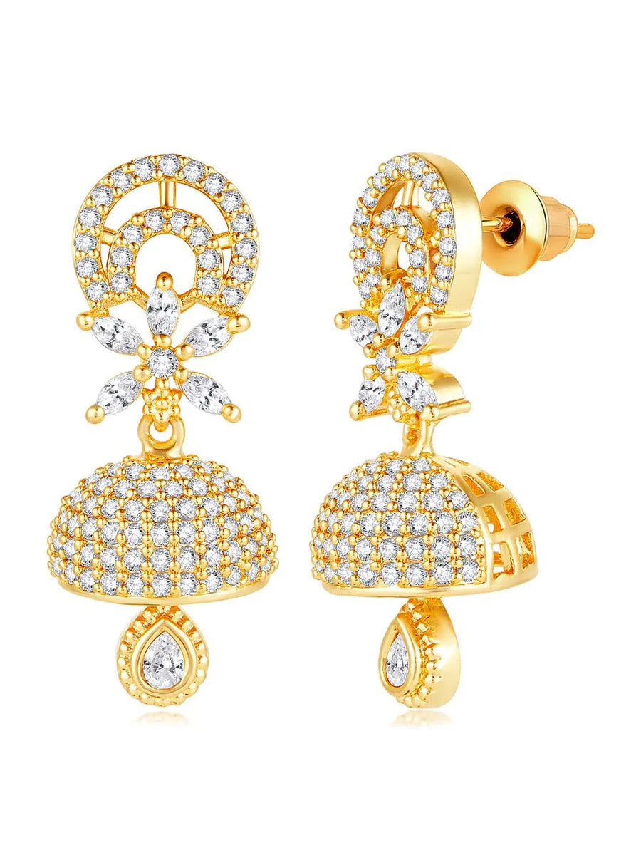 Glamorous Charm Jhumki Earrings by Peora | Elegant Indian Jewellery


