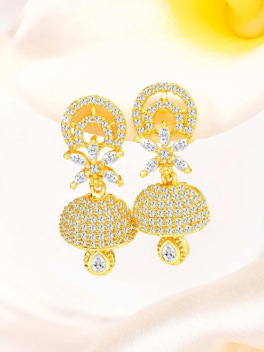 Glamorous Charm Jhumki Earrings by Peora | Elegant Indian Jewellery

