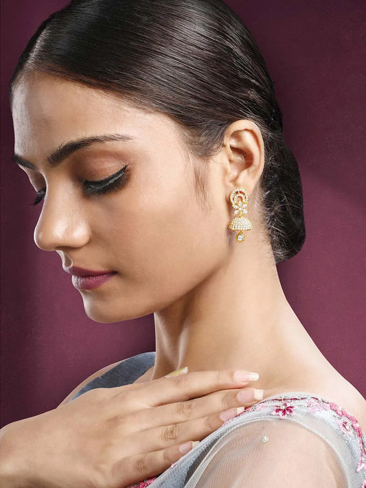 Glamorous Charm Jhumki Earrings by Peora | Elegant Indian Jewellery

