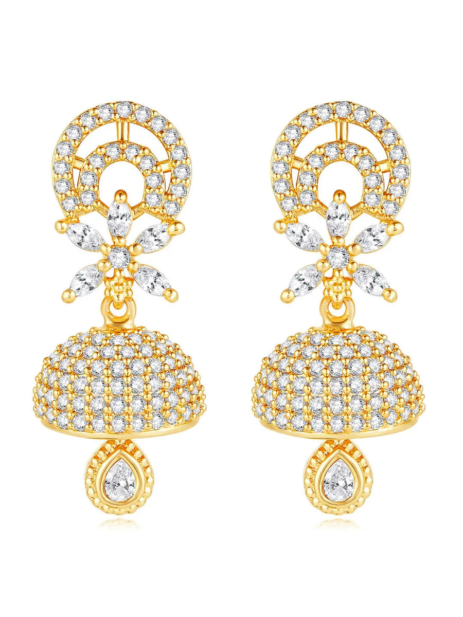 Glamorous Charm Jhumki Earrings by Peora | Elegant Indian Jewellery

