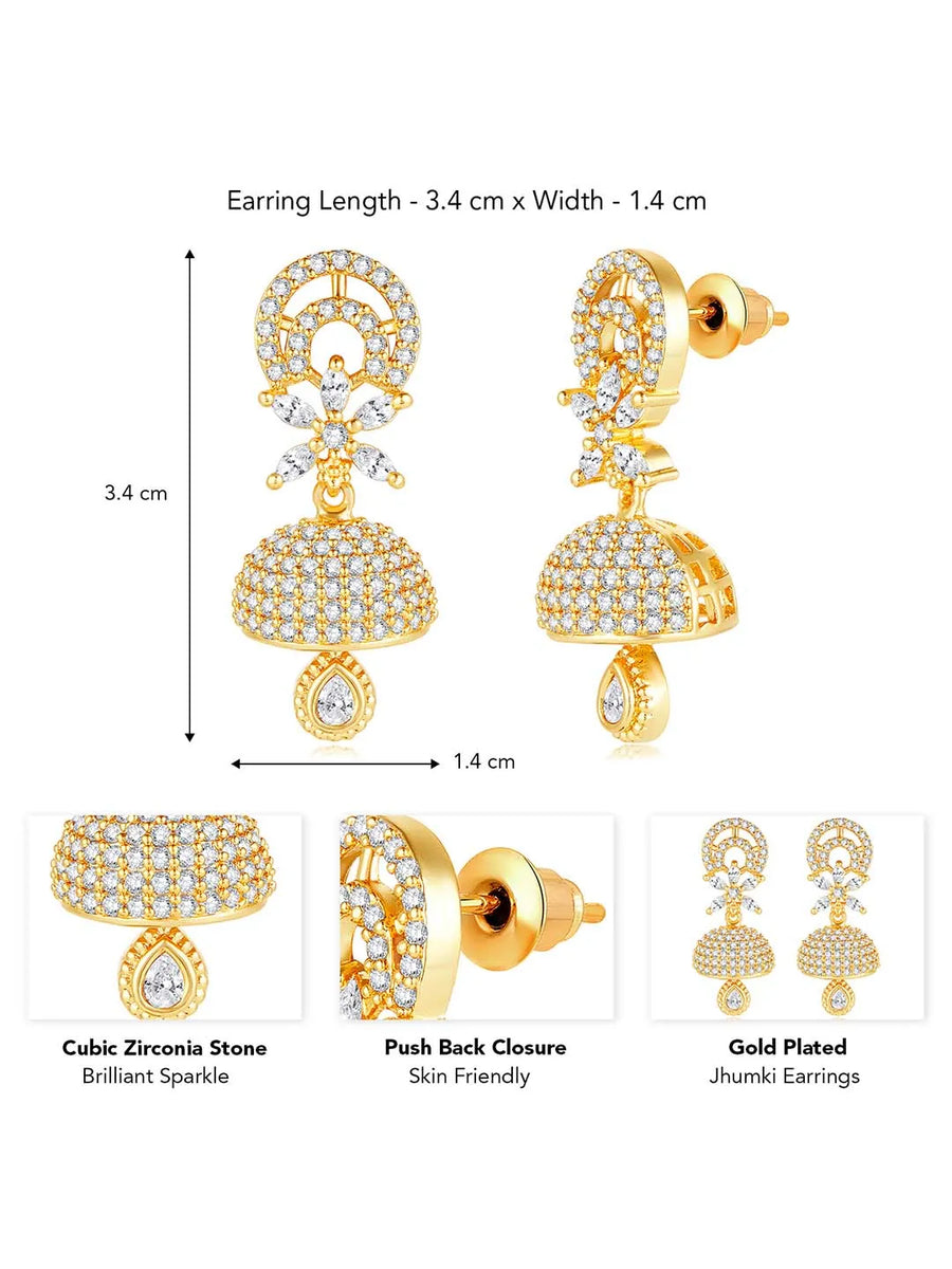 Glamorous Charm Jhumki Earrings by Peora | Elegant Indian Jewellery

