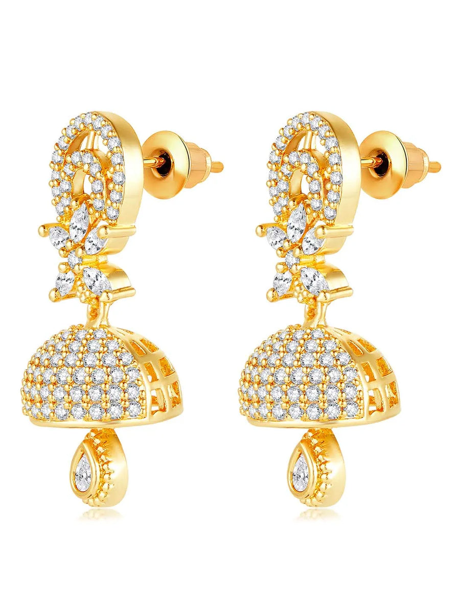 Glamorous Charm Jhumki Earrings by Peora | Elegant Indian Jewellery

