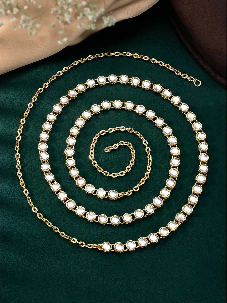 Kundan Studded Waist Belt by Peora | Royal Ethnic Fashion Jewellery

