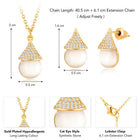 Cat Eye Style Charms Pendant Set - Gold