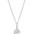 Cat Eye Style Charms Pendant Set - Silver