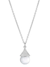 Cat Eye Style Charms Pendant Set - Silver