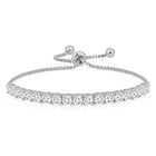 Glamorous Radiant Charm CZ Bracelet in Silver featuring Cubic Zirconia bracelets 
