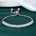 Glamorous Radiant Charm CZ Bracelet in Silver featuring Cubic Zirconia bracelets 

