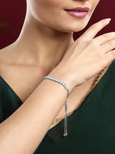 Glamorous Radiant Charm CZ Bracelet in Silver featuring Cubic Zirconia bracelets 
