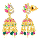 CZ Jhumki Earrings by Peora | Sparkling Stone Jewellery for Every Occasion

