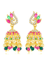 CZ Jhumki Earrings by Peora | Sparkling Stone Jewellery for Every Occasion


