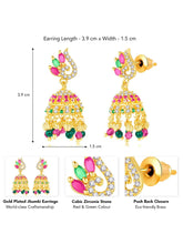 CZ Jhumki Earrings by Peora | Sparkling Stone Jewellery for Every Occasion

