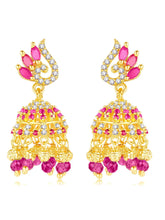 CZ Jhumki Earrings by Peora | Sparkling Stone Jewellery for Every Occasion

