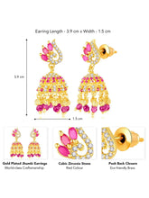 CZ Jhumki Earrings by Peora | Sparkling Stone Jewellery for Every Occasion

