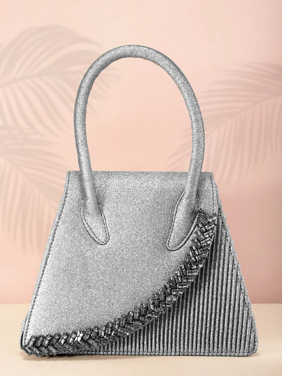 Chic & Charm in Hand Potli Bag - Grey