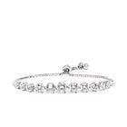 Classic Adjustable CZ Tennis Bracelet in Silver featuring Crystals bracelets 
