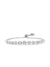 Classic Adjustable CZ Tennis Bracelet in Silver featuring Crystals bracelets 
