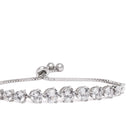 Classic Adjustable CZ Tennis Bracelet in Silver featuring Crystals bracelets 
