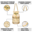 Exquisite Charming Embroidery Potli - Cream