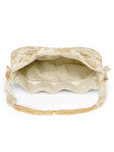 Cream potli bag named Heavy Zari Sequin Wedding Potli, featuring artificial beads detailing and soft fabric texture | Peora
