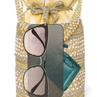Cream potli bag named Sequin & Pearl Embellished Potli Bag, featuring faux pearl detailing and soft fabric texture | Peora
