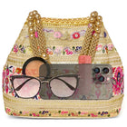 Cream potli bag named Thread Embroidery Potli with Sequin Motif, featuring artificial beads detailing and soft fabric texture | Peora
