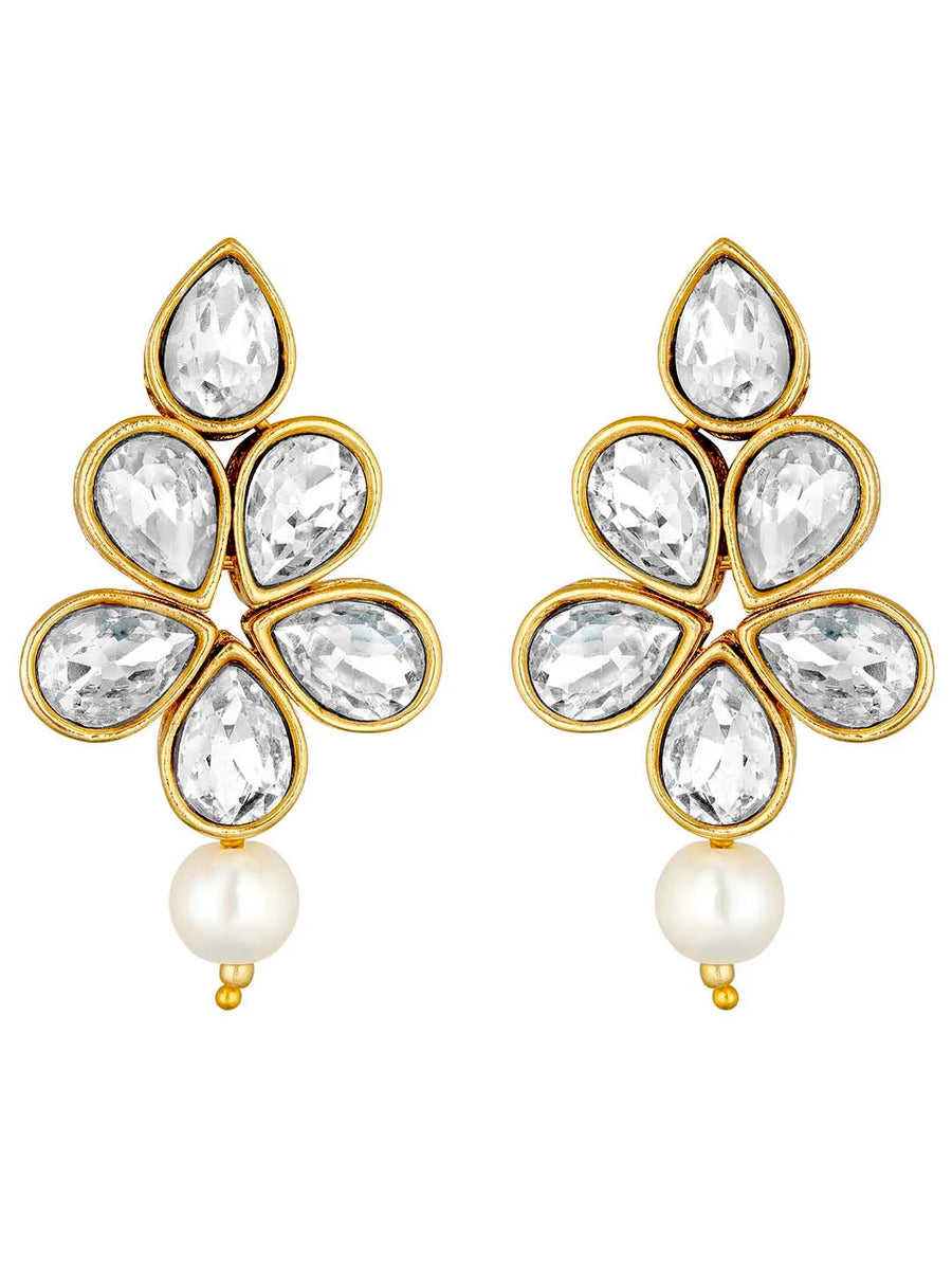 Crystal Pearl Necklace by Peora | Elegant Pearl Fashion Jewellery

