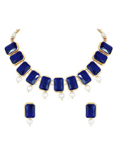Horizon Beauty Crystal Pearl Necklace - Blue