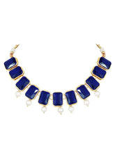 Horizon Beauty Crystal Pearl Necklace - Blue