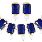 Horizon Beauty Crystal Pearl Necklace - Blue