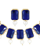 Horizon Beauty Crystal Pearl Necklace - Blue