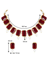 Horizon Beauty Crystal Pearl Necklace - Maroon