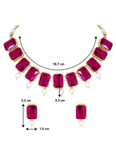 Horizon Beauty Crystal Pearl Necklace - Rani Pink