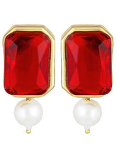 Horizon Beauty Crystal Pearl Necklace - Red