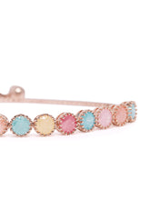 Fashionable Stone Bracelet for Daily Wear in Rose Gold - Multi featuring Crystal   bracelets 
