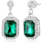 White-Green necklace earrings set crafted from alloy, adorned with pearls cubic zirconia & crystal for an elegant, timeless look | Peora
