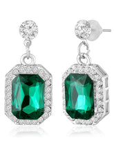 White-Green necklace earrings set crafted from alloy, adorned with pearls cubic zirconia & crystal for an elegant, timeless look | Peora
