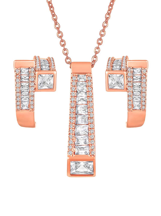 Minimalist CZ Pendant Set – Elegant Everyday Jewellery by Peora
